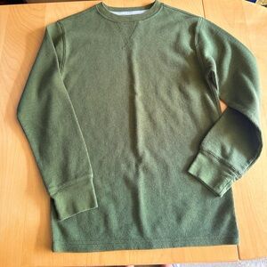Faded Glory Kid’s Olive Crewneck Waffle Knit